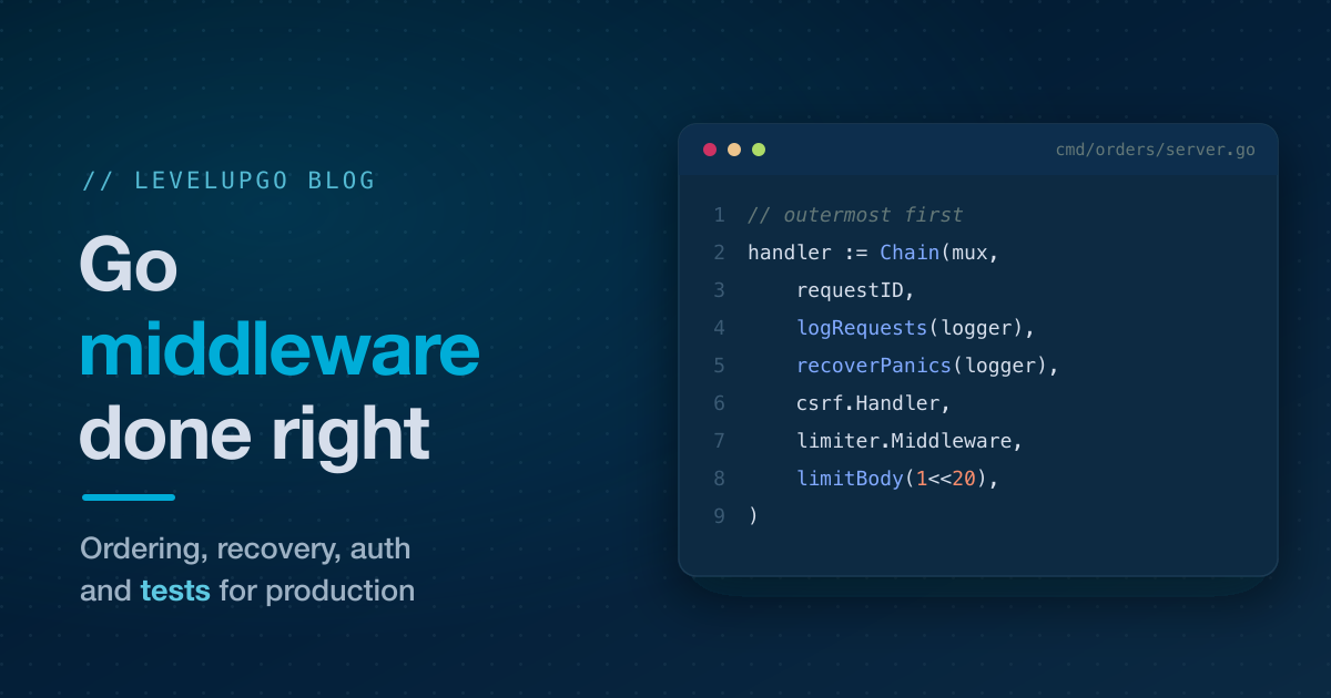 Go (Golang) Middleware: Best Practices für die Produktion